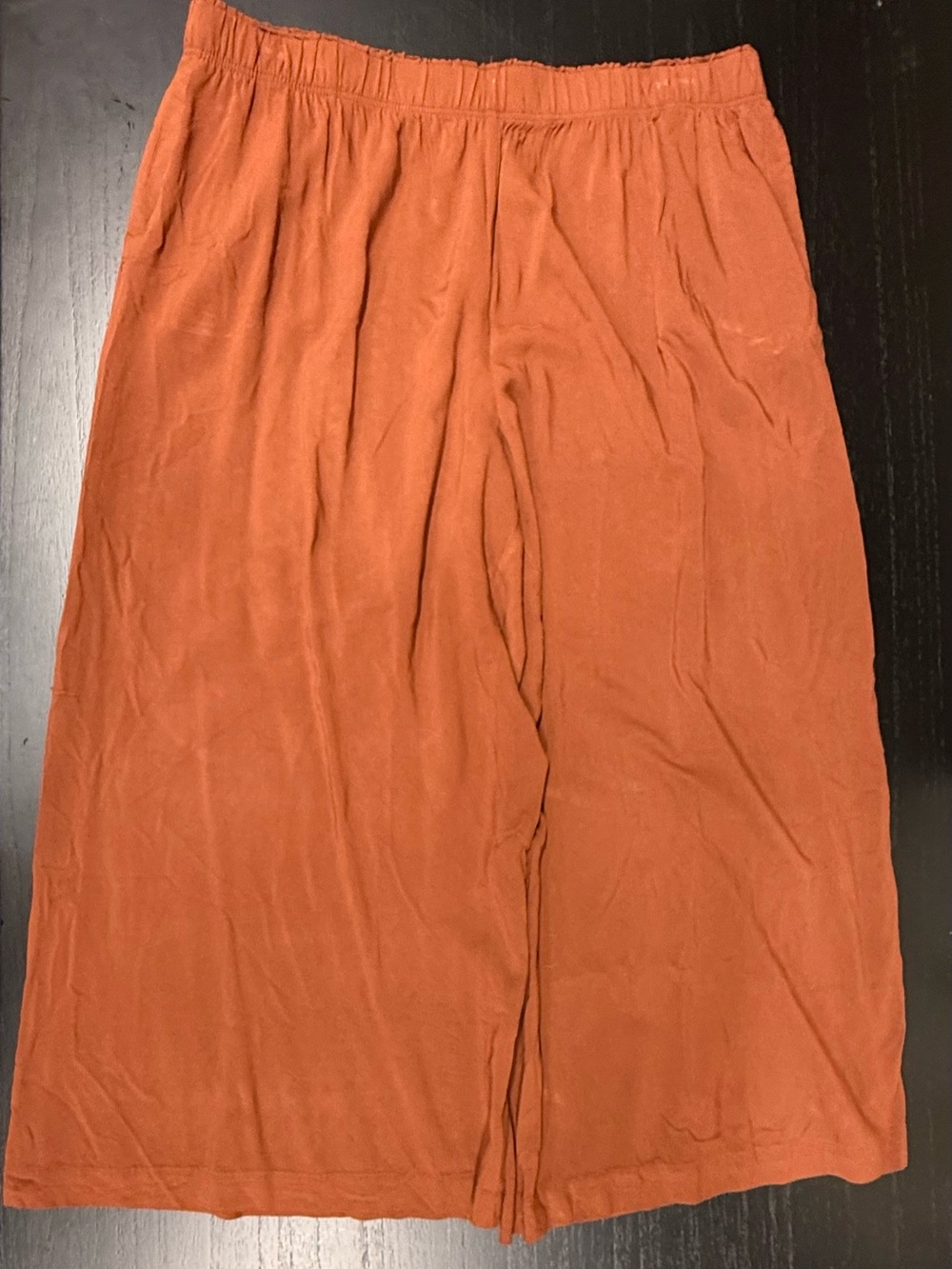 H&M Burnt Orange Relaxed Viscose Pants
